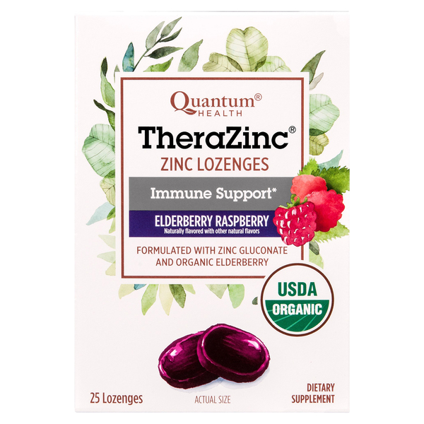 Image for Quantum Health TheraZinc Zinc Lozenges, Elderberry Raspberry, 25ea from Cannon Pharmacy Salisbury
