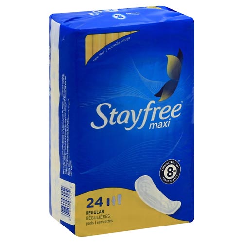 Image for Stayfree Pads, Maxi, Regular,24ea from Cannon Pharmacy Salisbury