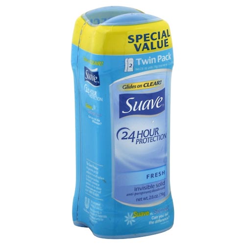 Image for Suave Anti-Perspirant/Deodorant, Invisible Solid, Fresh, Twin Pack,2ea from Cannon Pharmacy Salisbury