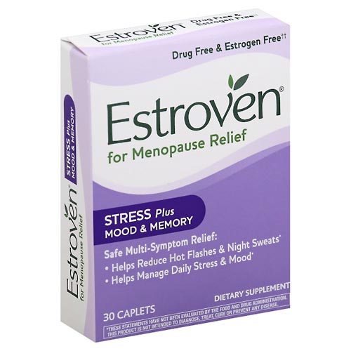 Image for Estroven Menopause Relief, Stress Plus Mood & Memory, Caplets,30ea from Cannon Pharmacy Salisbury