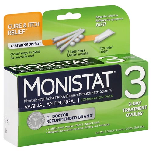 Image for Monistat Vaginal Antifungal, 3-Day Treatment Ovules, Combination Pack,1ea from Cannon Pharmacy Salisbury