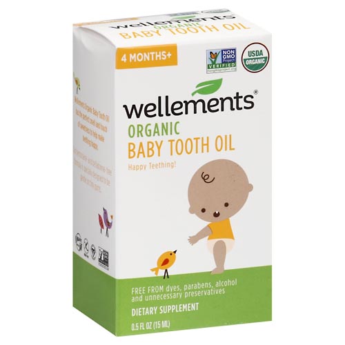 Image for Wellements Baby Tooth Oil, Organic, 4 Months+,0.5oz from Cannon Pharmacy Salisbury