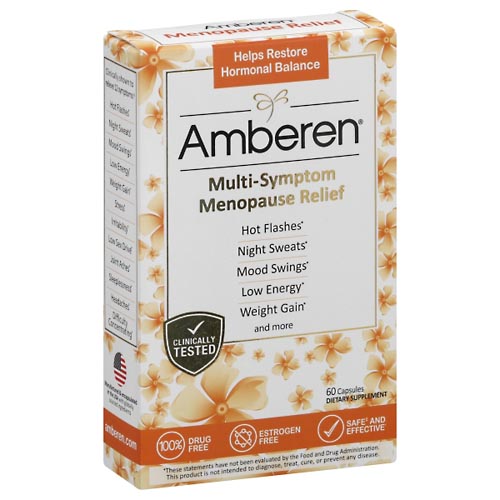 Image for Amberen Menopause Relief, Multi-Symptom, Capsules,60ea from Cannon Pharmacy Salisbury